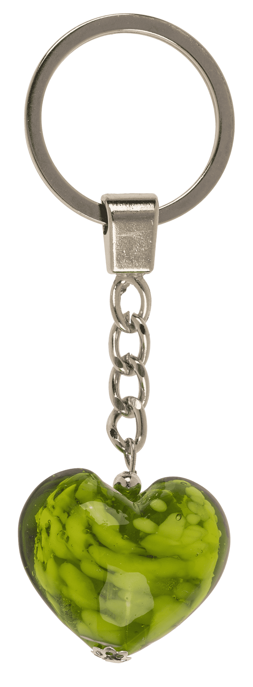 Keyring, glass heart,