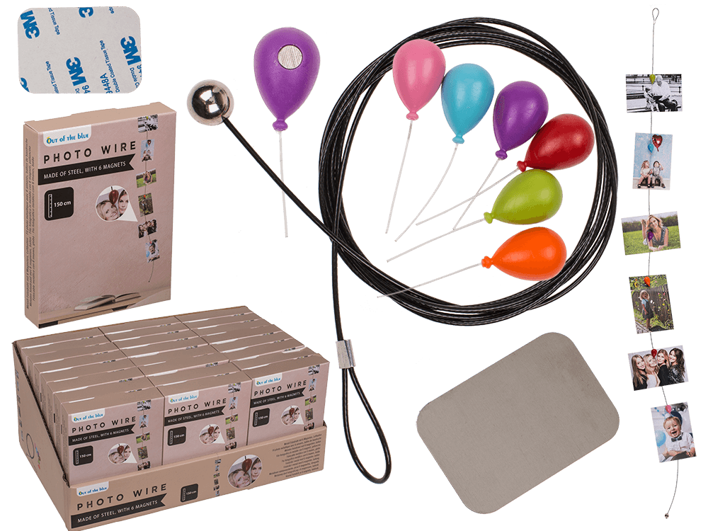 Photo steel wire with 6 magnets , Balloon,