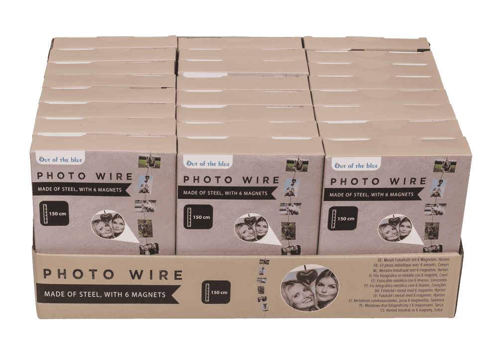 Photo steel wire with 6 magnets, Heart,