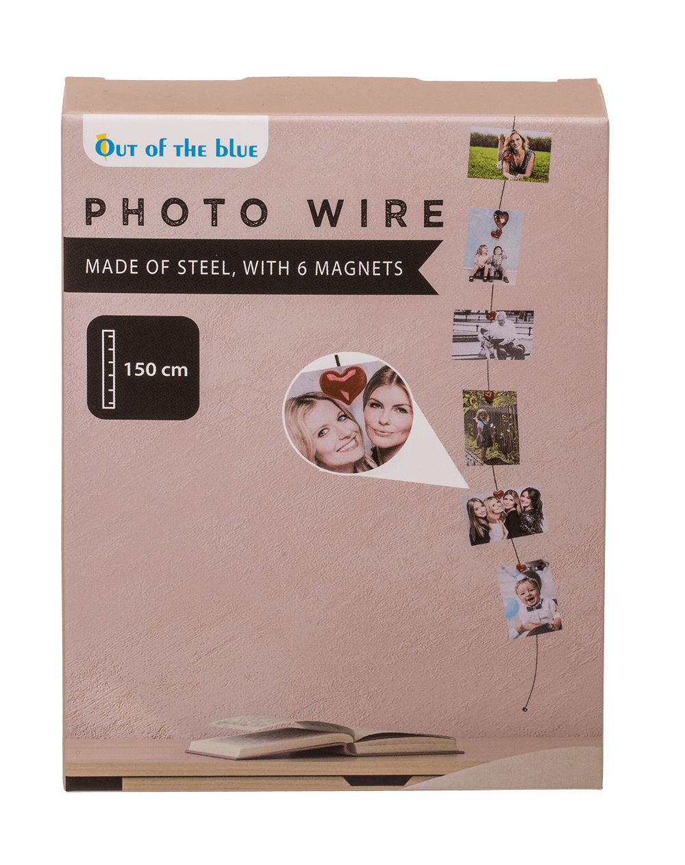 Photo steel wire with 6 magnets, Heart,