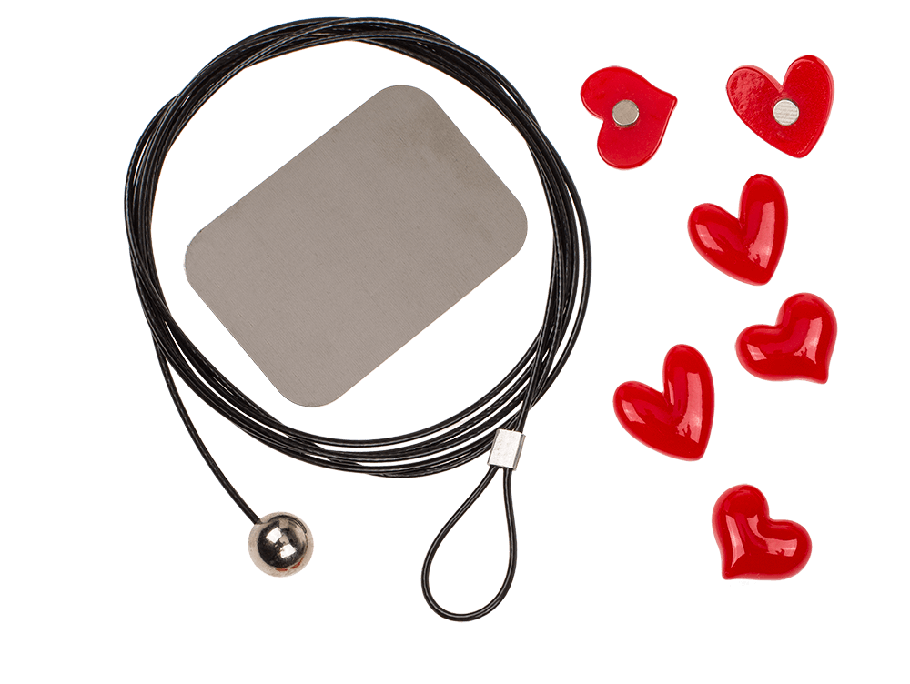 Photo steel wire with 6 magnets, Heart,