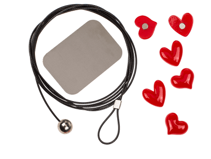 Photo steel wire with 6 magnets, Heart,