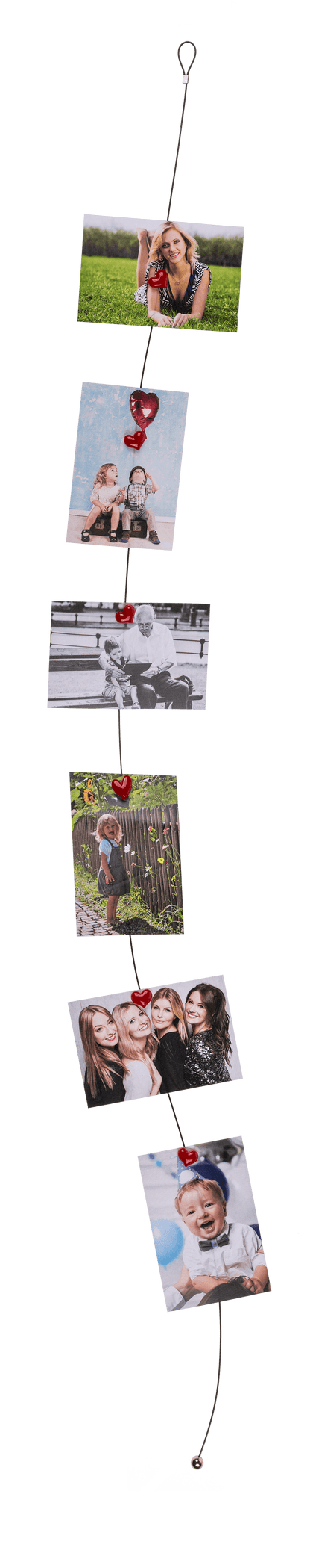 Photo steel wire with 6 magnets, Heart,