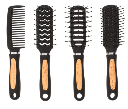 Hairbrush in wooden optic,