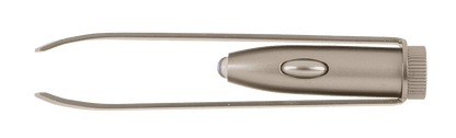 Stainless steel tweezer with LED (incl. batteries)