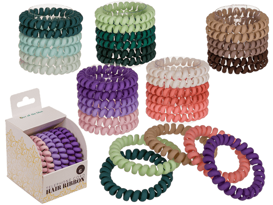 Spiral hair ribbon, Telephone cord, matte,