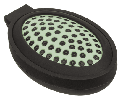 Folding pocket mirror with hair brush,