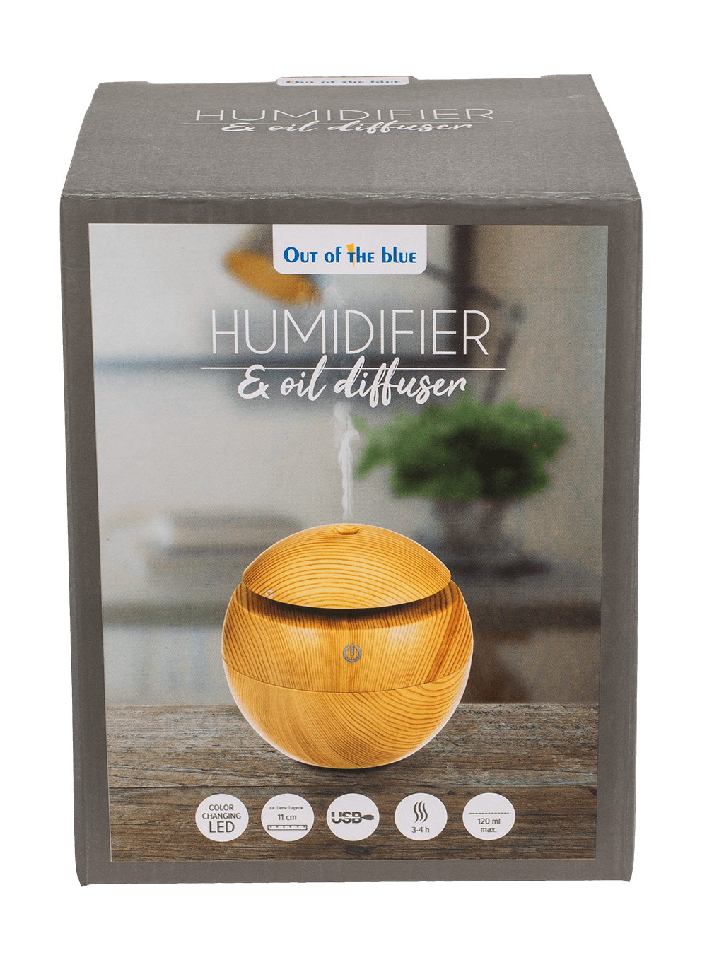 Mini humidifier/oil diffuser, Wooden Optic,