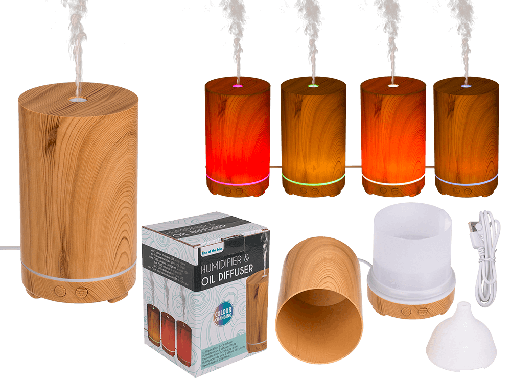 Mini humidifier/oil diffuser, Wooden Tower Optic