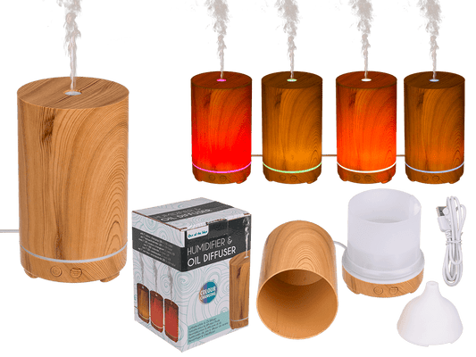 Mini humidifier/oil diffuser, Wooden Tower Optic