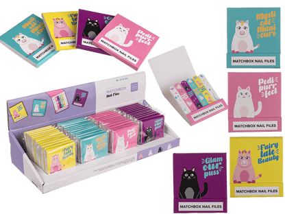 Matchbox nail files, ca. 5,5 x 5,8 cm,