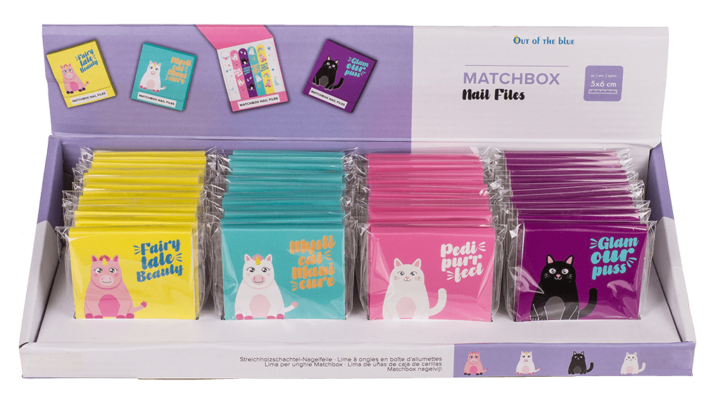 Matchbox nail files, ca. 5,5 x 5,8 cm,