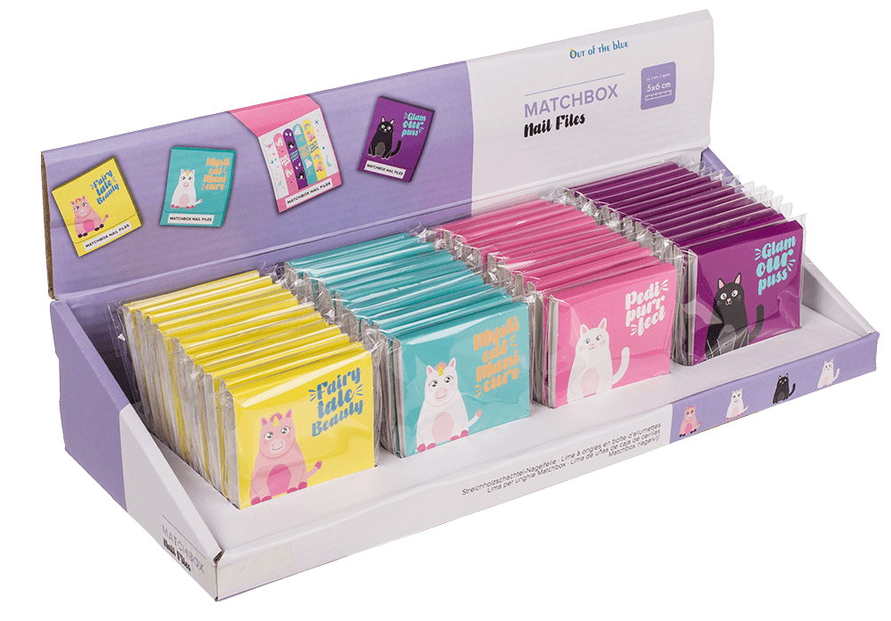 Matchbox nail files, ca. 5,5 x 5,8 cm,