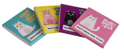 Matchbox nail files, ca. 5,5 x 5,8 cm,