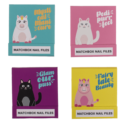 Matchbox nail files, ca. 5,5 x 5,8 cm,