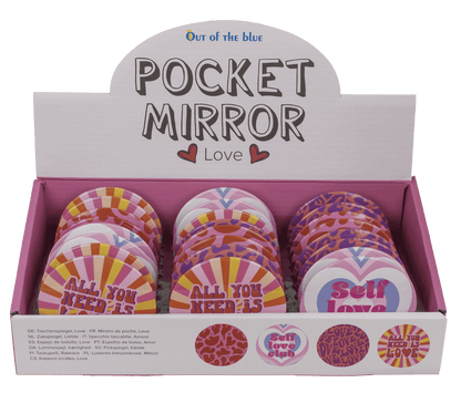Round shaped pocket mirror, Love,
