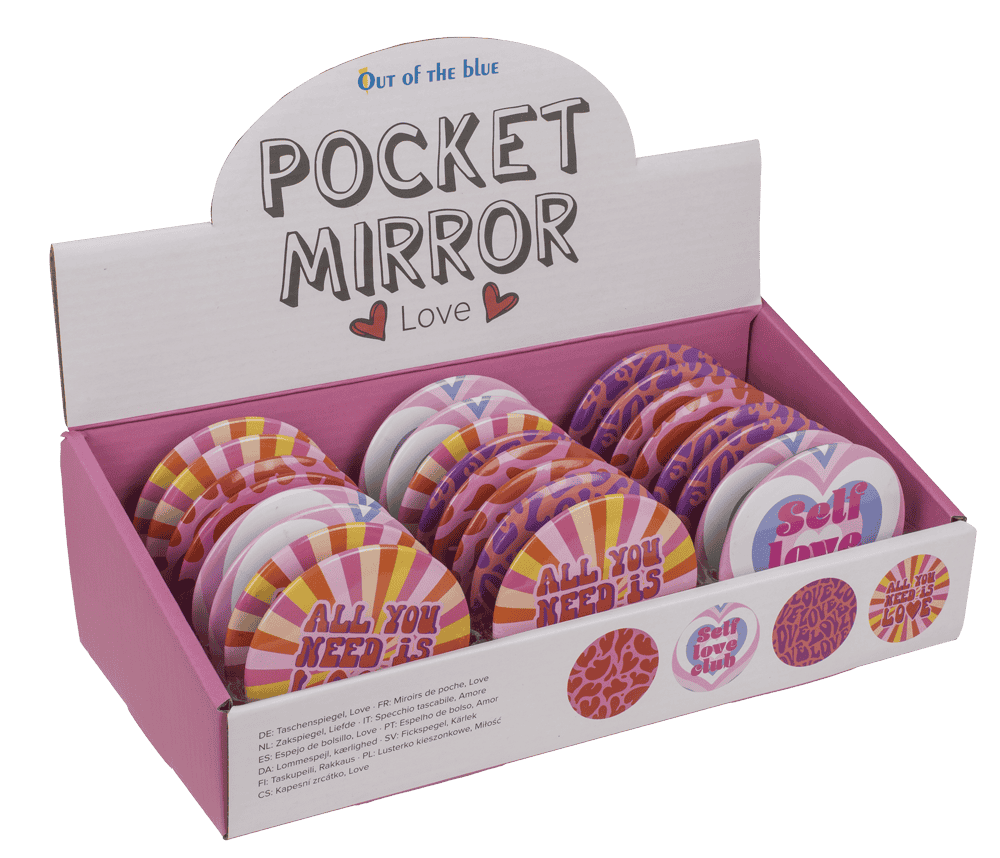 Round shaped pocket mirror, Love,