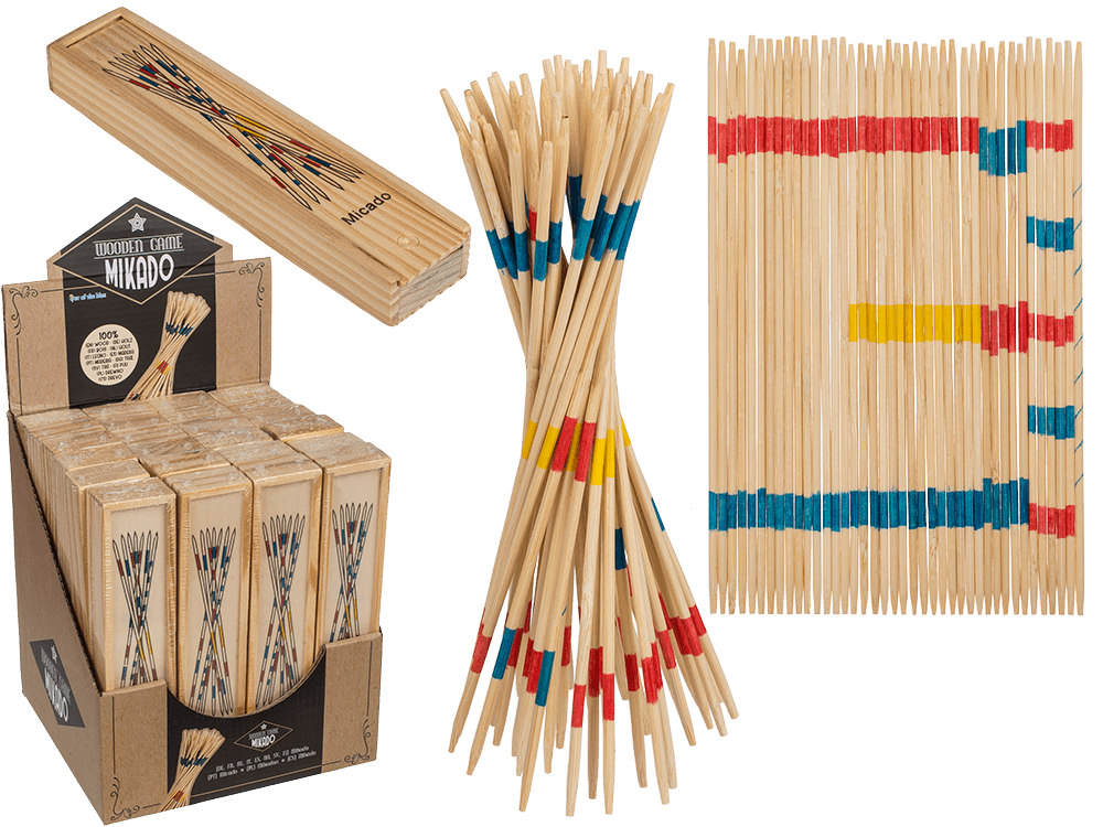 Wooden-micado game, ca. 19 cm, in wooden box,