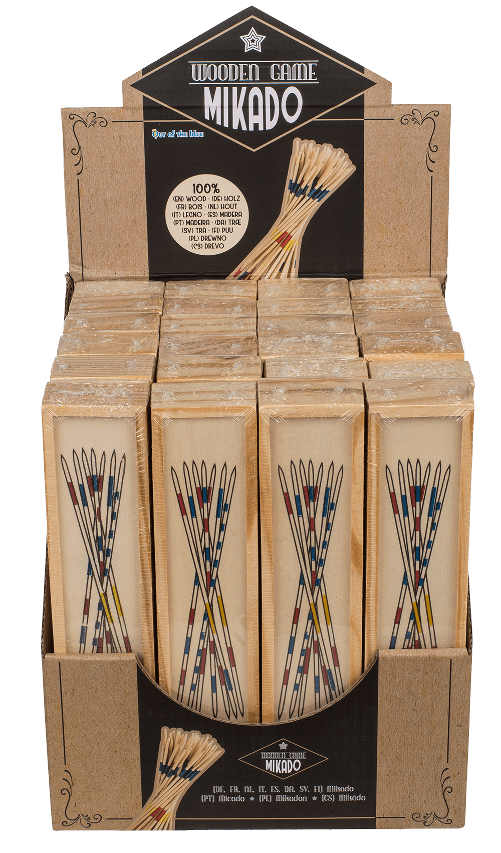 Wooden-micado game, ca. 19 cm, in wooden box,