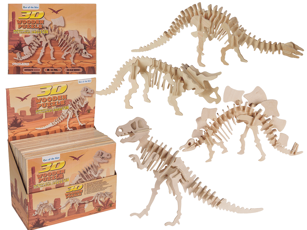 Natural Wooden 3D Puzzle, Dinosaur Skeleton I,