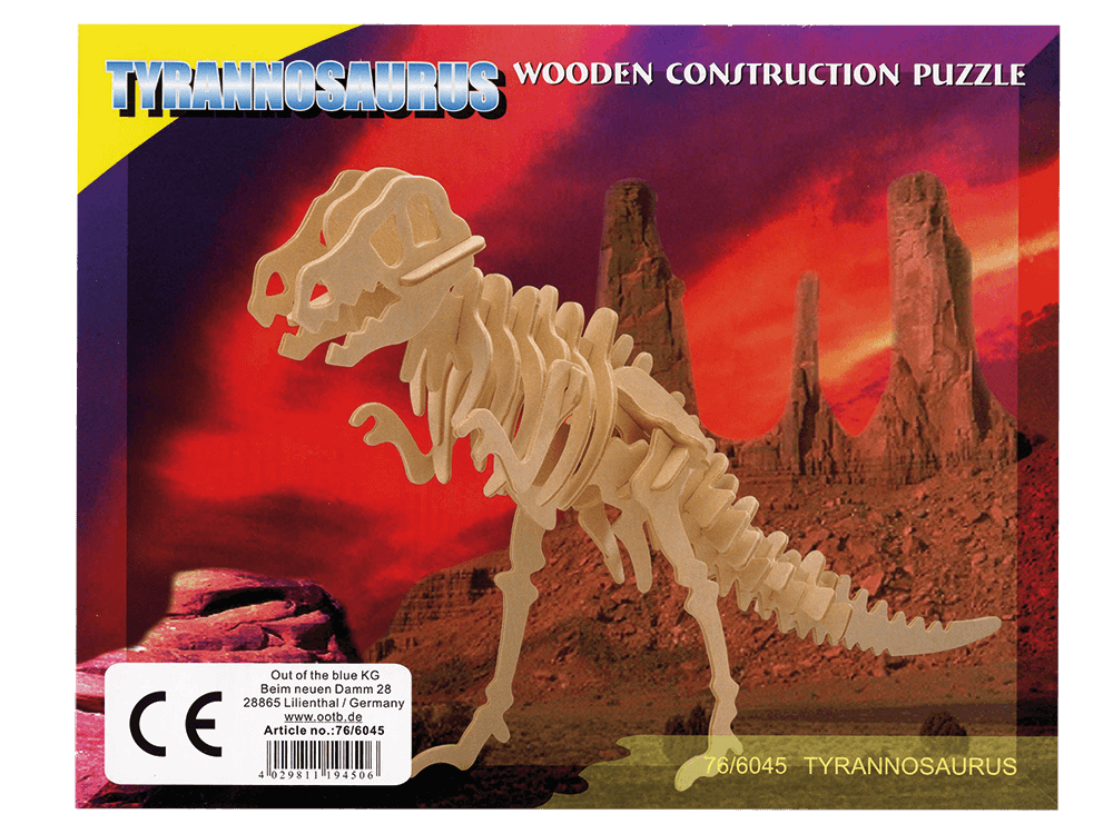 Natural Wooden 3D Puzzle, Dinosaur Skeleton I,