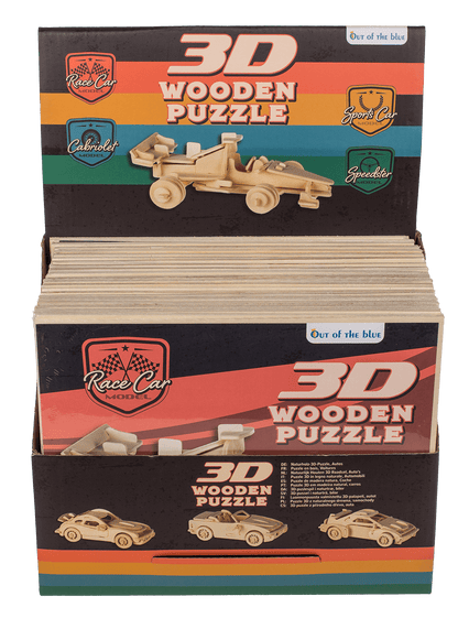 Natural Wooden 3D Puzzle, Cars,