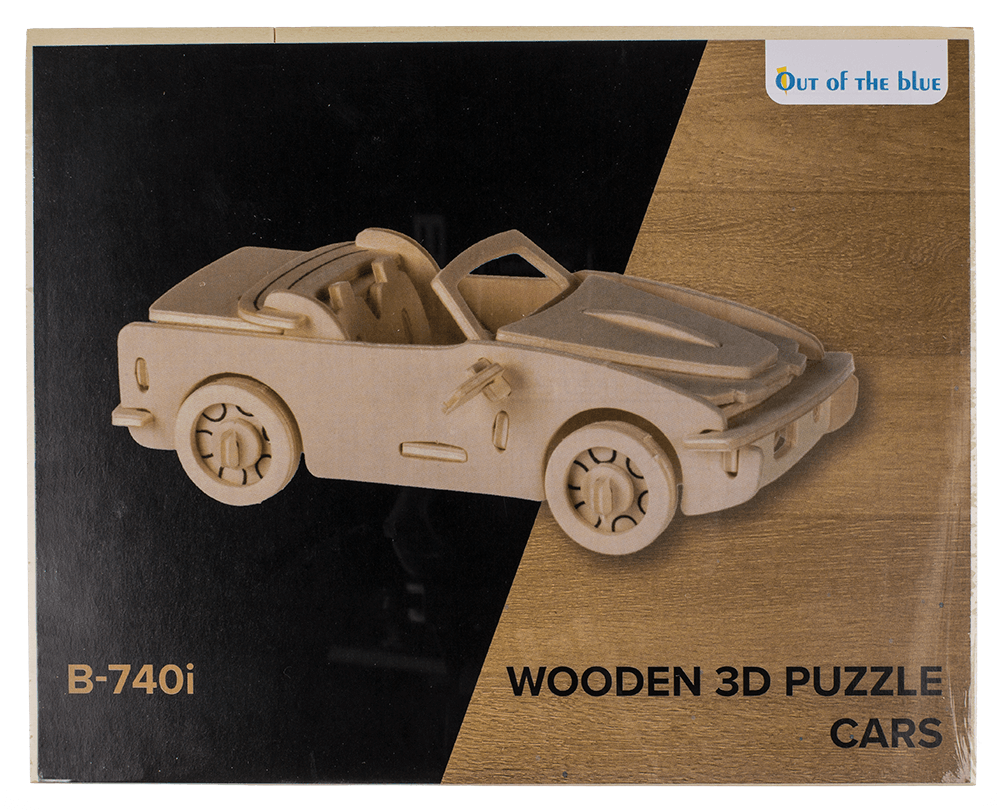 Natural Wooden 3D Puzzle, Cars,