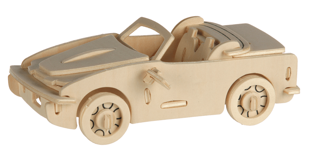 Natural Wooden 3D Puzzle, Cars,