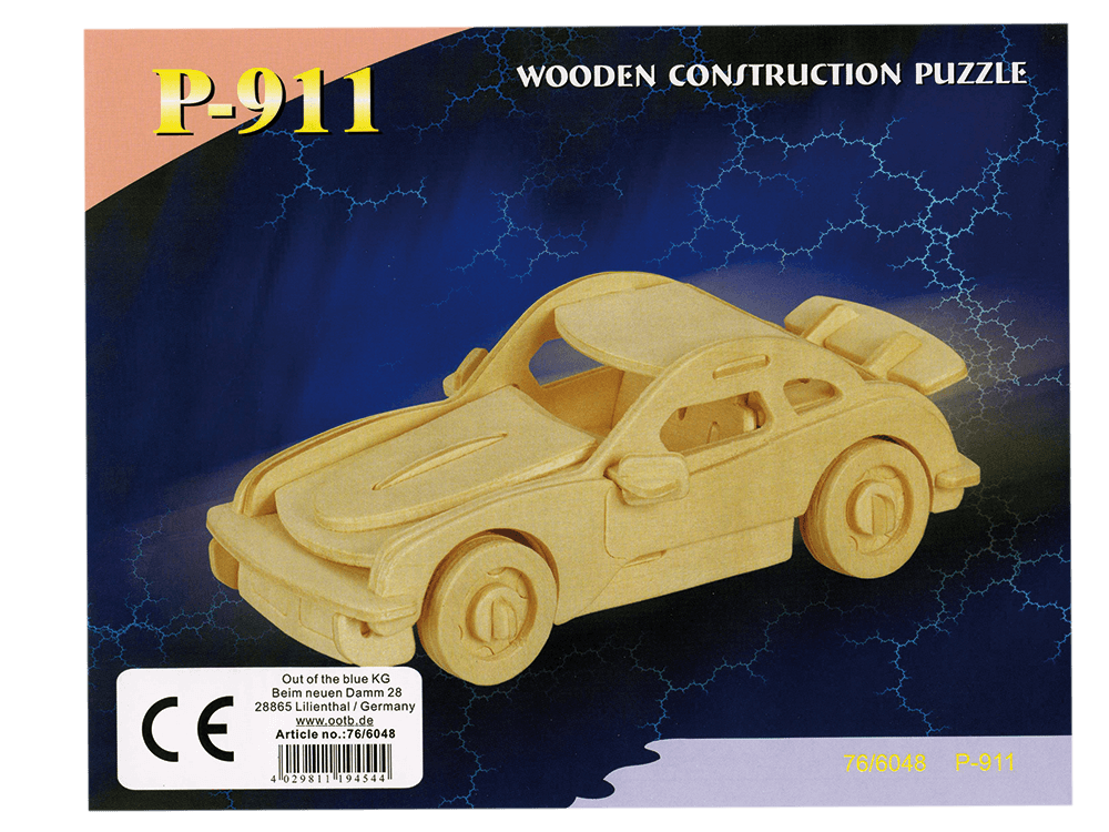 Natural Wooden 3D Puzzle, Cars,