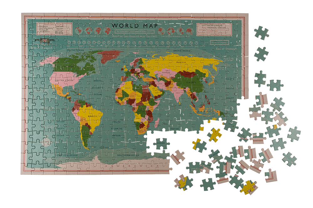 Puzzle, World Map,