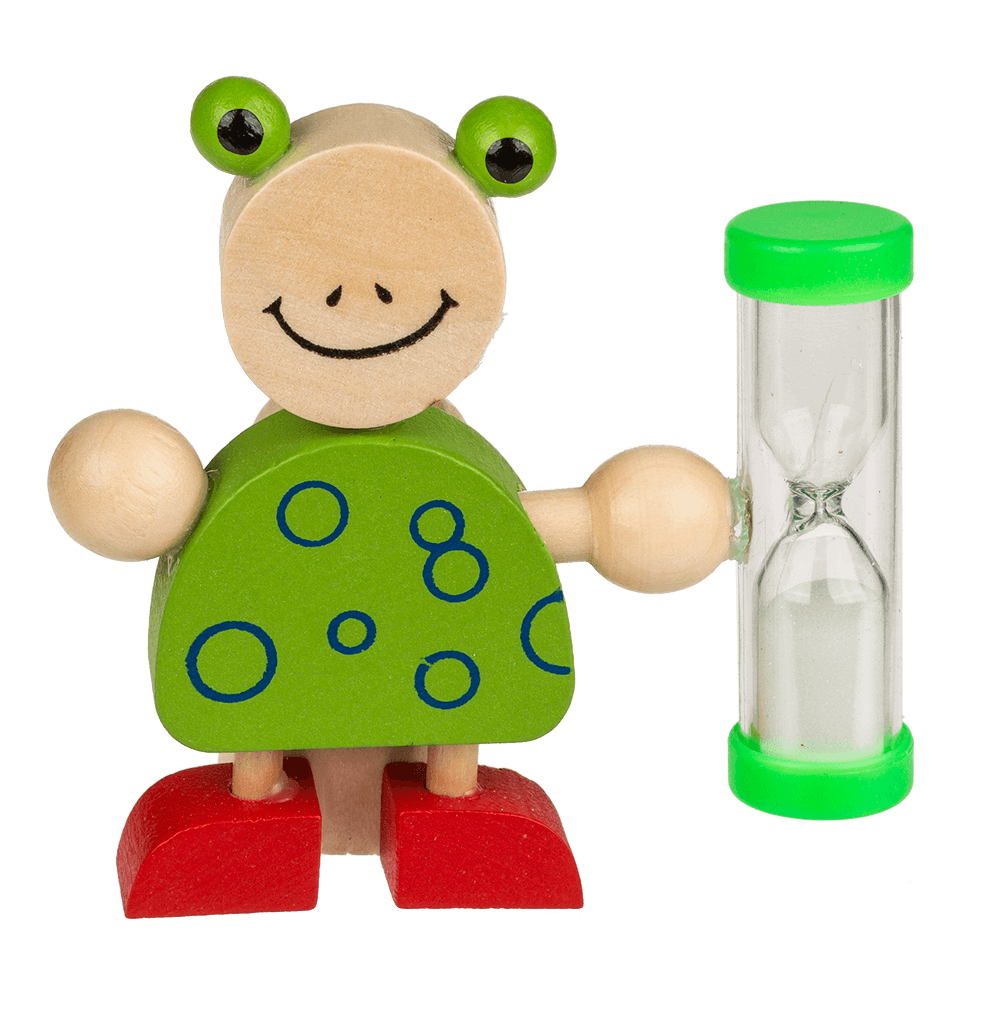 Wooden Toothbrush Holder, Animals with Hourglass,