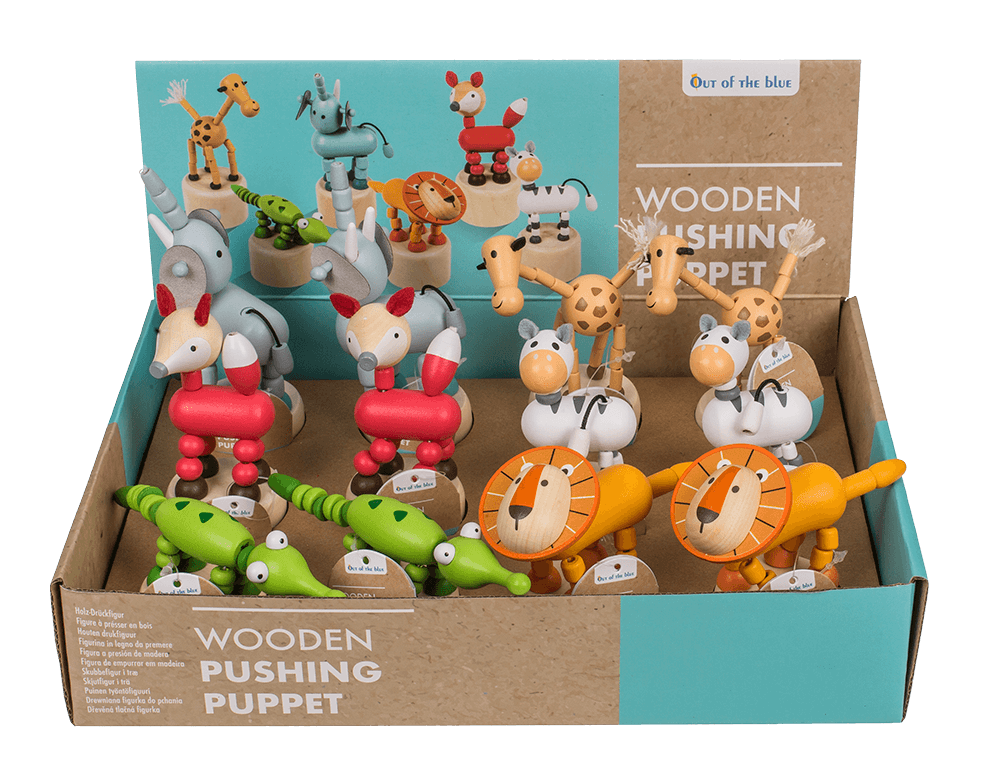 Wooden pushing puppet, animal