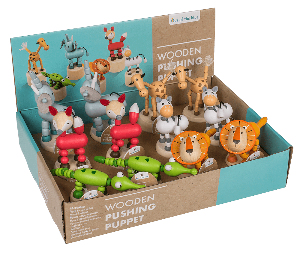 Wooden pushing puppet, animal