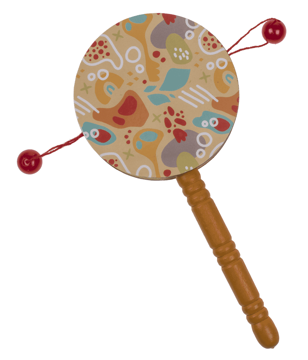 Wooden Percussion Drum, 16 x 7,5 cm,