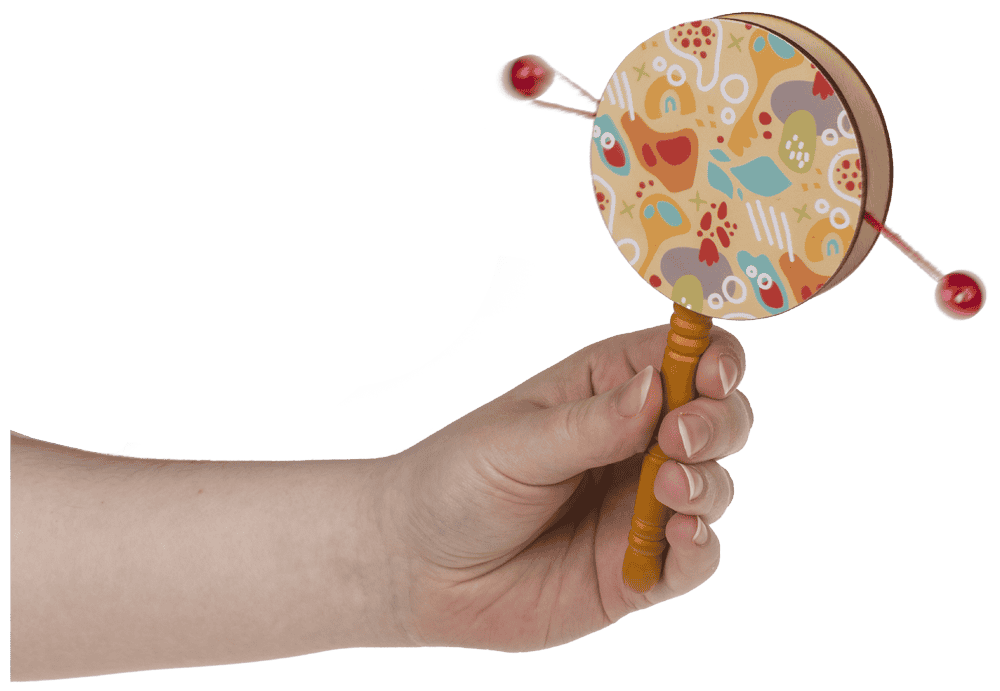 Wooden Percussion Drum, 16 x 7,5 cm,