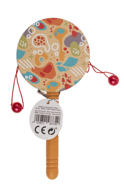 Wooden Percussion Drum, 16 x 7,5 cm,