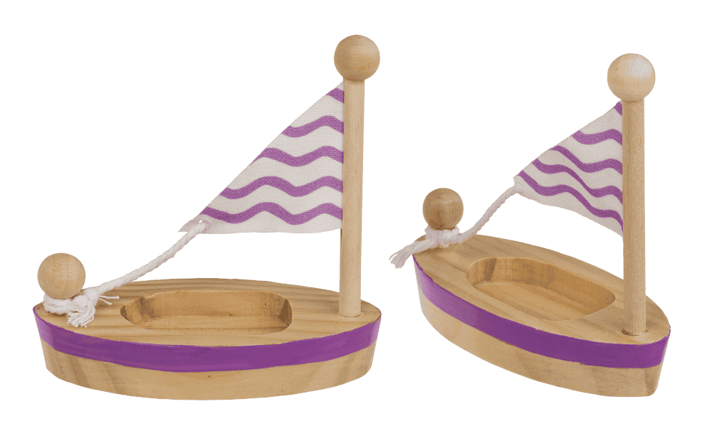 Wooden Toy Sailboat, 11,5 x 5,5 cm