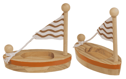 Wooden Toy Sailboat, 11,5 x 5,5 cm