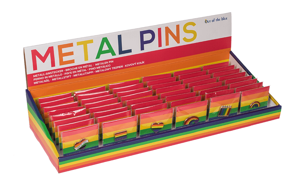 Metal pin, pride, ca. 3 cm, 8-assorted,