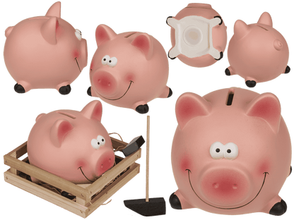 Savings bank, Pig with hammer,