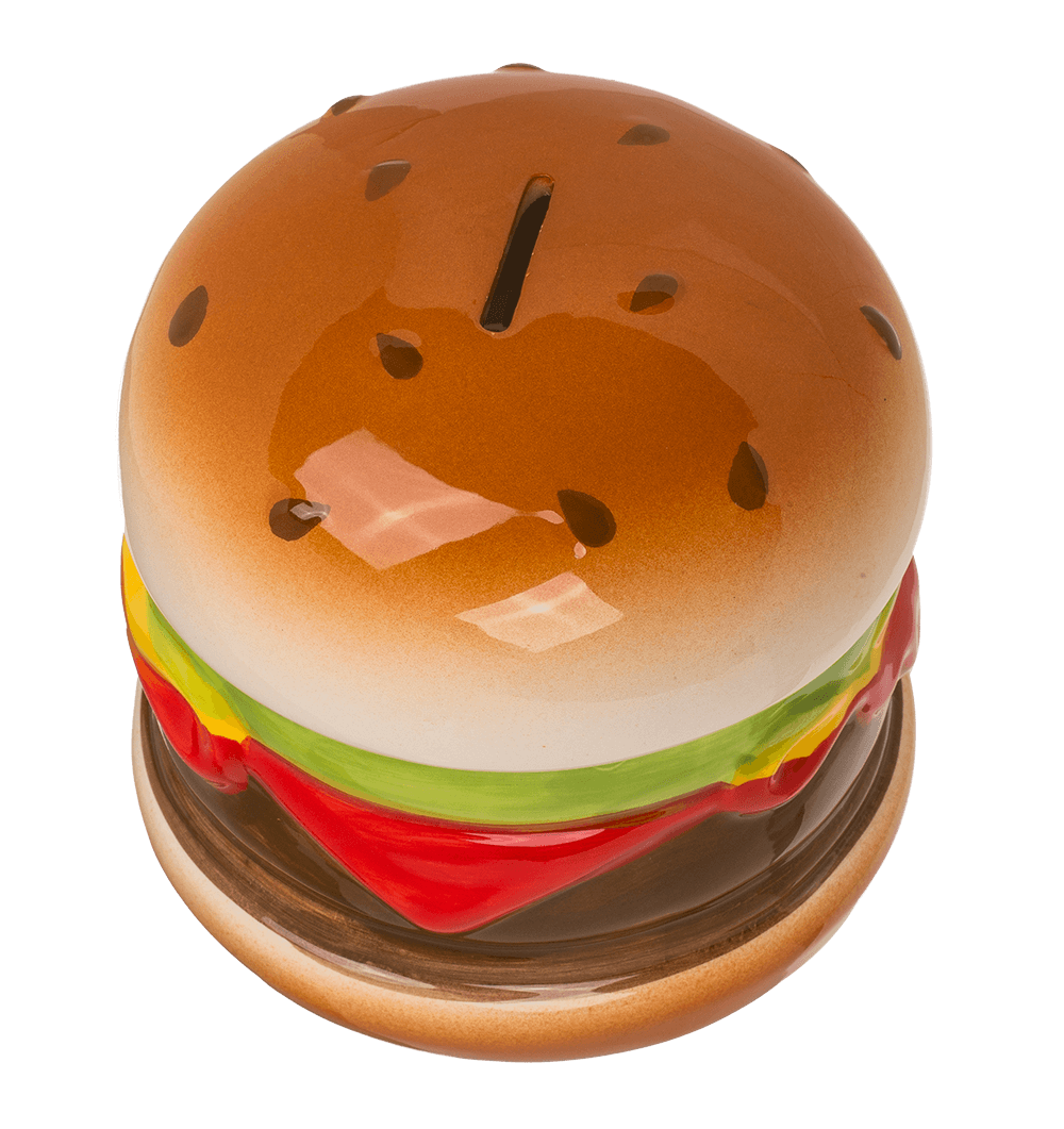 Savings bank with lock, Hamburger,