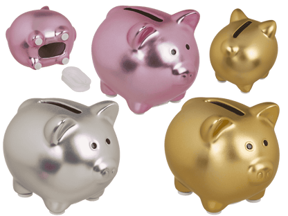 Money box, Shiny piggy, 3 colours ass.,