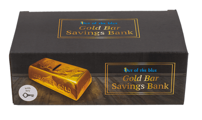 Savings Box with lock, Gold Bar,