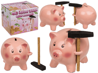 Savings box, Pig with Hammer,