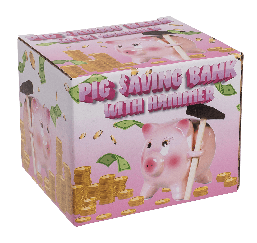 Savings box, Pig with Hammer,