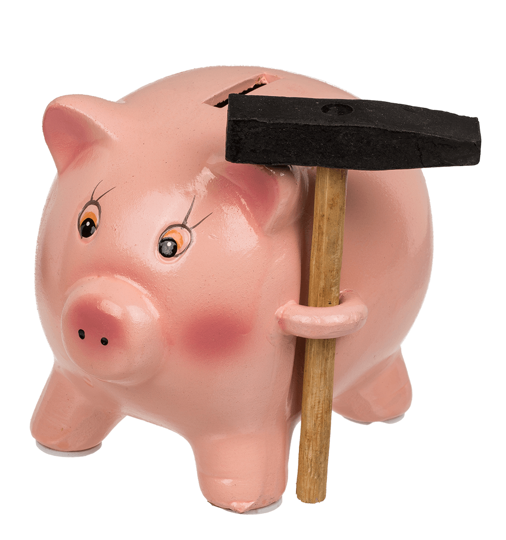 Savings box, Pig with Hammer,