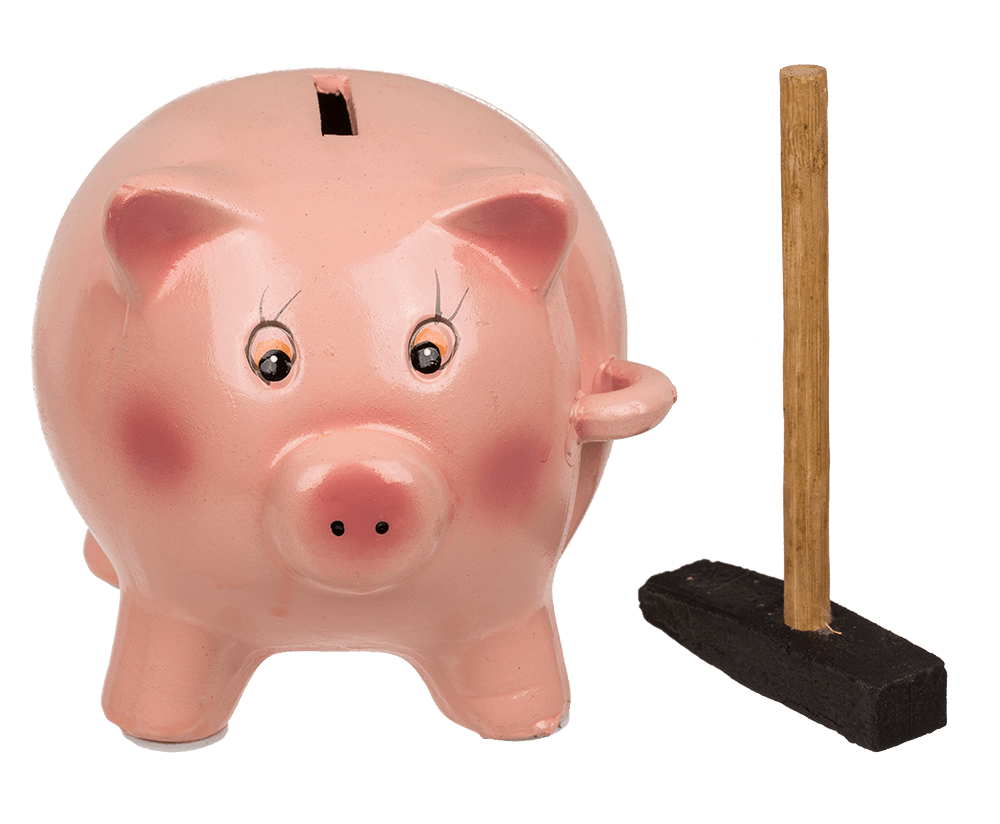 Savings box, Pig with Hammer,