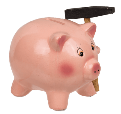 Savings box, Pig with Hammer,