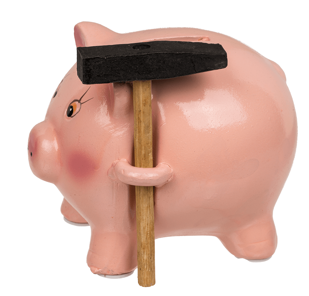 Savings box, Pig with Hammer,