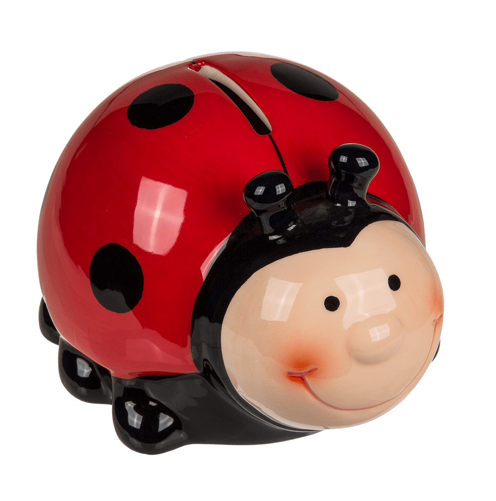 Savings box with lock, Ladybird,